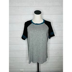 Torrid Super Soft Grey Slub Jersey Raglan Baseball Tee Top Plus Size 1(1X)